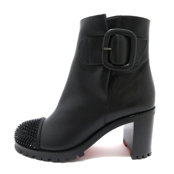 CHRISTIAN LOUBOUTIN OLIVIA SNOW  Black Leather - Women's Boots 845-072125 - Picture 1 of 9